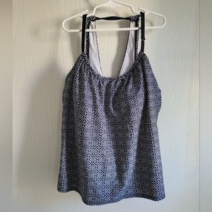 Kona Sol Women's S Small Geometric Print Tankini Swim Top Tank Top Bathing Suit